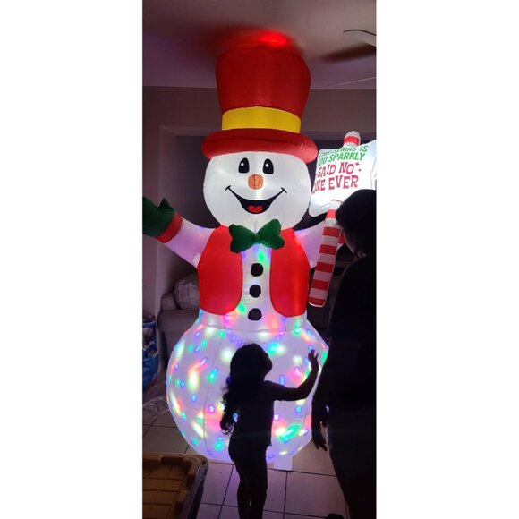 🆕8ft Christmas Inflatables Greeting Gentleman Snowman Outdoor Decorations - Picture 2 of 9